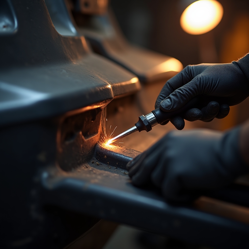 Пайка сломанного крепления бампера